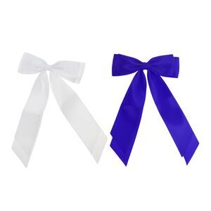 Fashion Double Ribbon Hair Clips Hairdo Clip White Blue